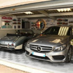 dalles de sol Polydal garage Mercedes austin healey